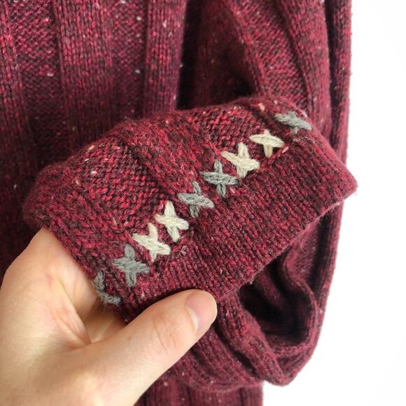 Woolrich Red Burgundy Knit 1/4 Zip Sweater Mock - Picture 6 of 6